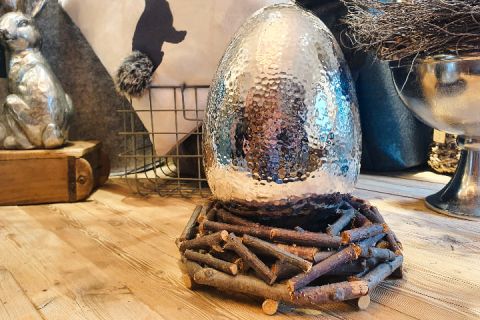 Deko Osterei mit Holzkranz 1