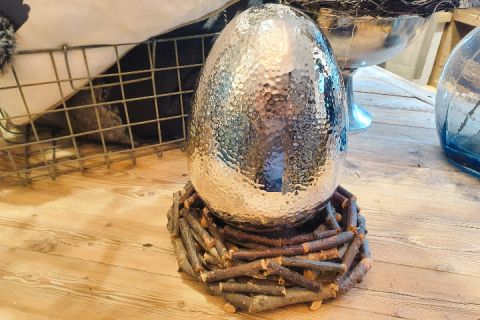 Deko Osterei mit Holzkranz 2